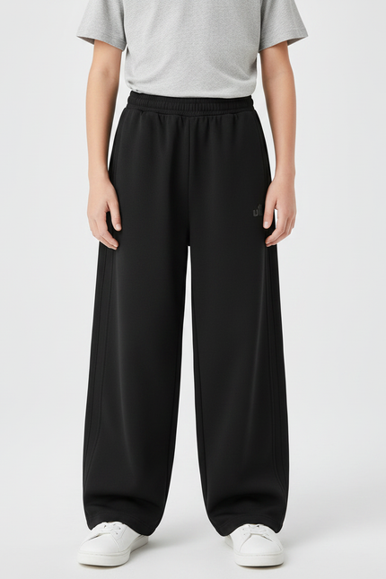 Pantalon Parachute Noir Ample Décontracté Enfant Coton - Molleton