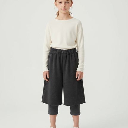 Pantalon Parachute Gris Ample Fille Hiver Velours