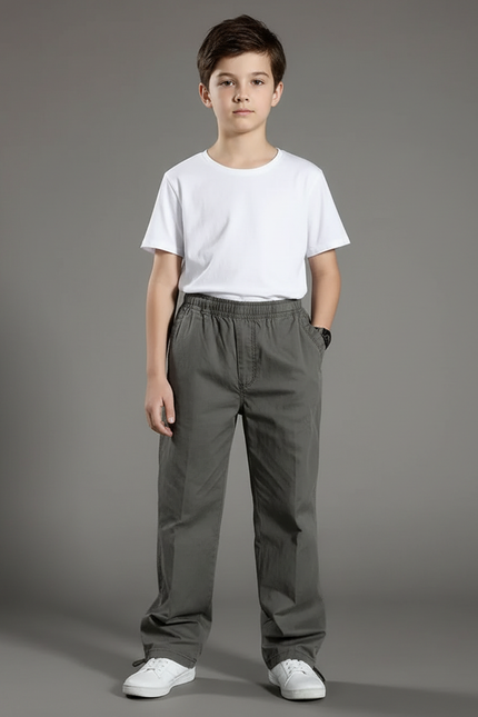 Pantalon Parachute Kaki Coton Ample Décontracté Enfant