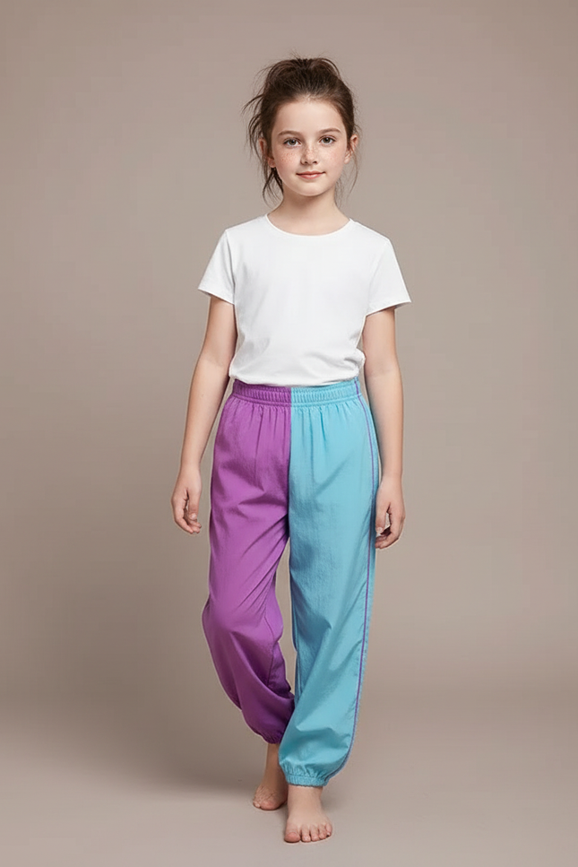 Pantalon Parachute Fille Resserré Aux Chevilles Nylon - Multicolore Polyester