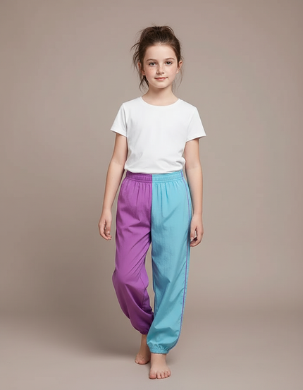 Pantalon Parachute Fille Resserré Aux Chevilles Nylon - Multicolore Polyester