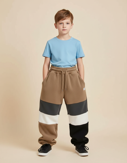 Pantalon Parachute Molleton Bicolore Ample Enfant Confortable - Multicolore