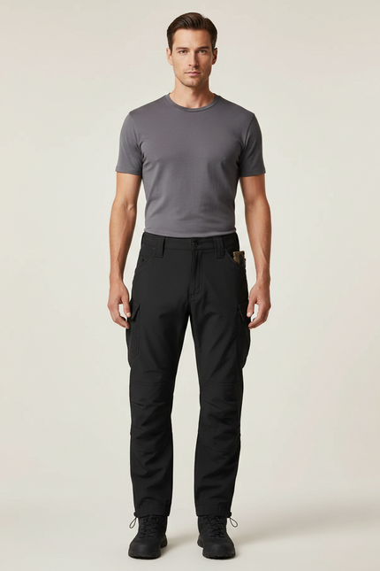 Pantalon Parachute Noir Cargo Tactique Résistant Homme - Polyester