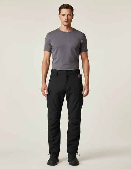 Pantalon Parachute Noir Cargo Tactique Résistant Homme - Polyester