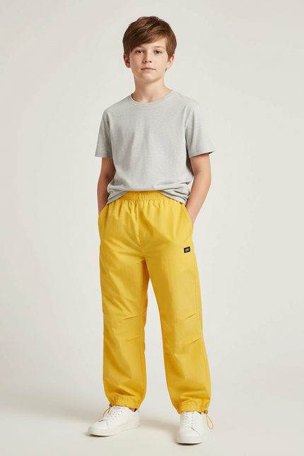 Pantalon Parachute Jaune Ample Sport Enfant Léger - Polyester