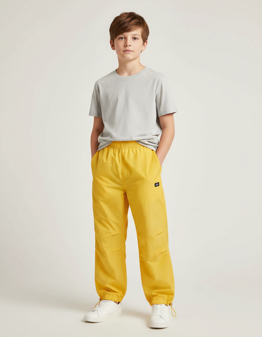 Pantalon Parachute Jaune Ample Sport Enfant Léger - Polyester