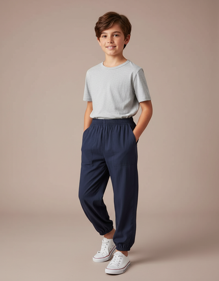 Pantalon Parachute Marine Ample Coton Enfant