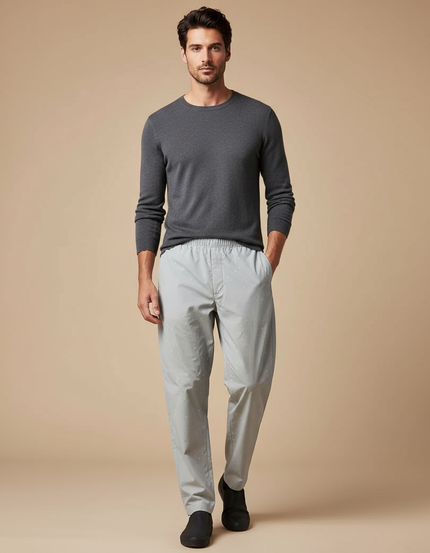 Pantalon Parachute Gris Clair Décontracté Imprimé Homme - Polyester