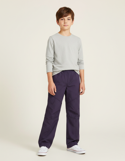 Pantalon Parachute Violet Garçon Ample Décontracté - Polyester