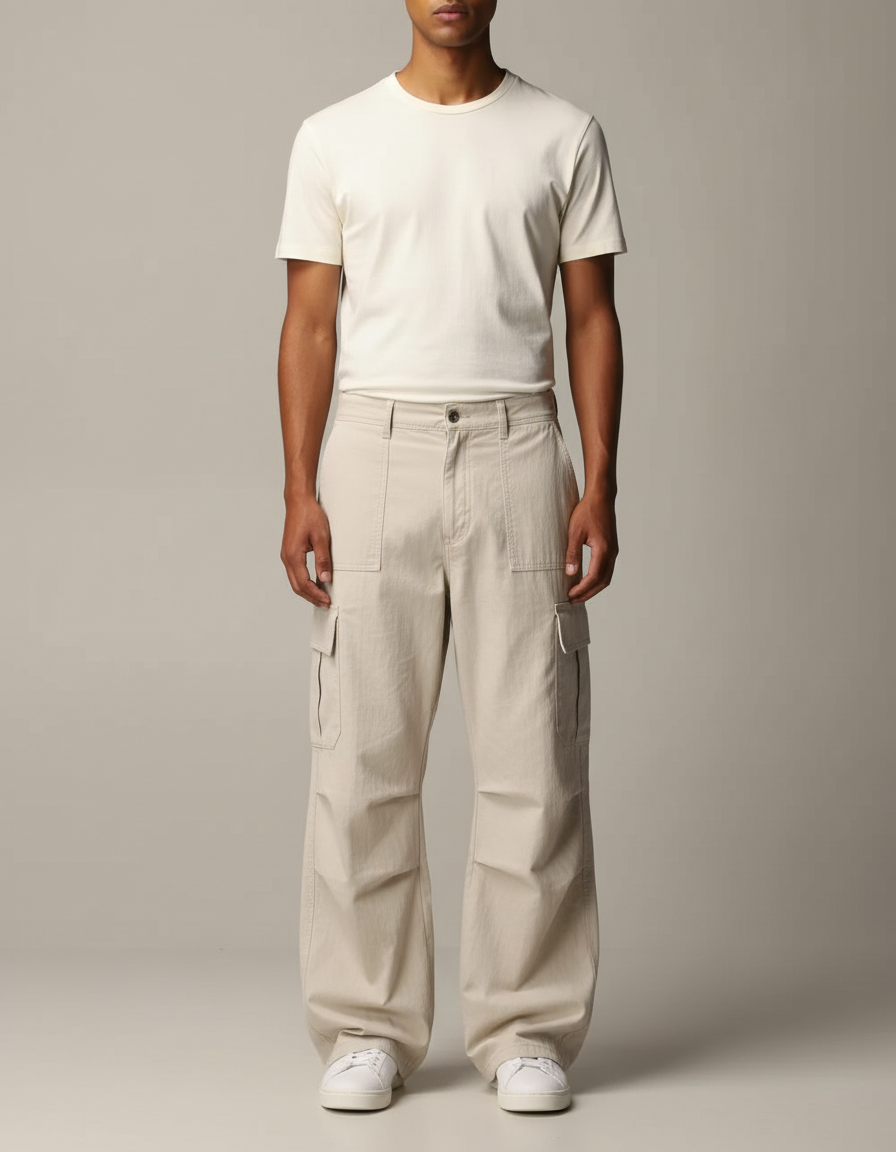Pantalon Toile Parachute Homme - Beige