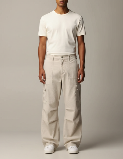 Pantalon Toile Parachute Homme - Beige