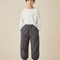 Pantalon Parachute Gris Ample Enfants Jogger Élastiqué - Polyester
