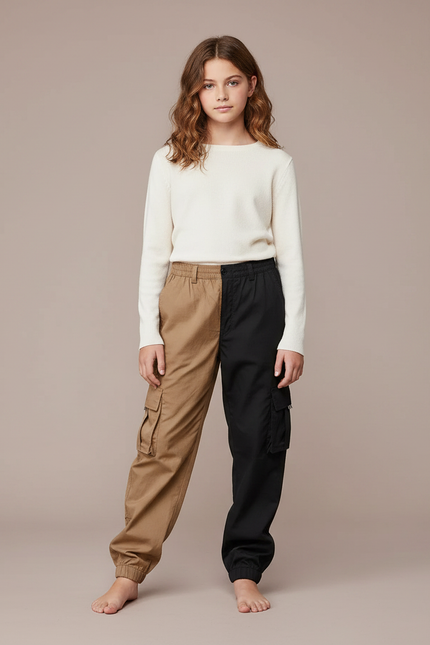 Pantalon Parachute Fille Cargo Nylon - Multicolore Toile