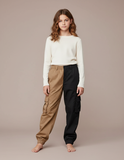 Pantalon Parachute Fille Cargo Nylon - Multicolore Toile