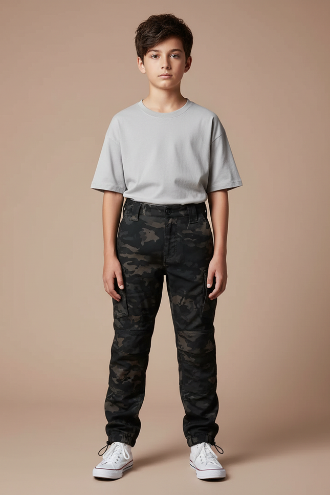 Pantalon Parachute Camouflage Cargo Enfant Décontracté Coton - Multicolore