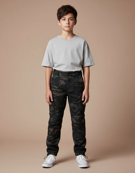 Pantalon Parachute Camouflage Cargo Enfant Décontracté Coton - Multicolore