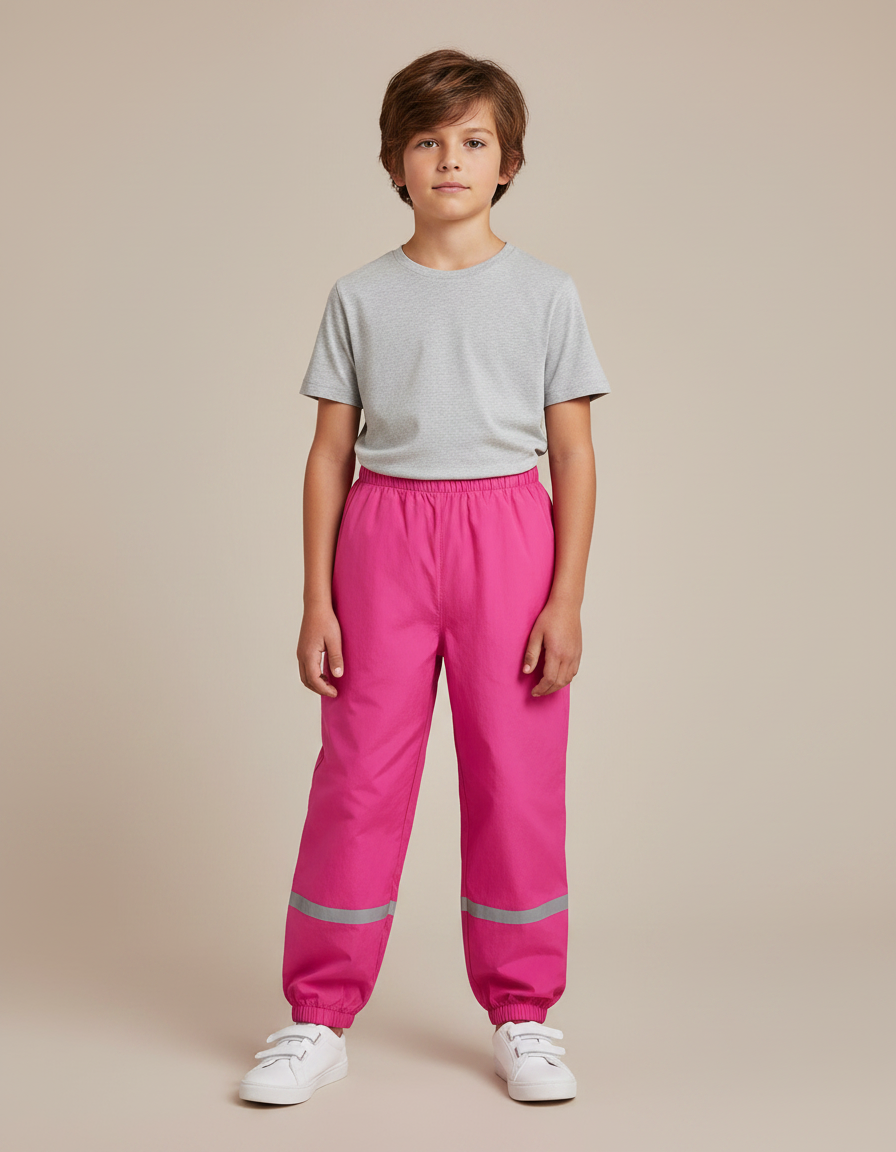 Pantalon Parachute Rose Fuchsia Imperméable Réfléchissant Enfant - Polyester
