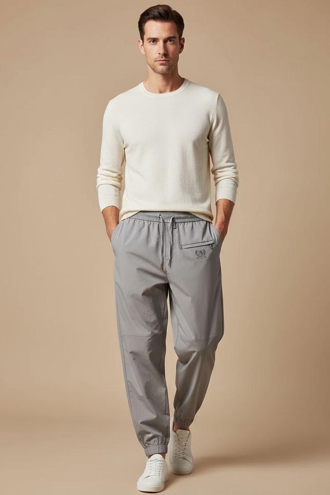 Pantalon Parachute Gris Léger Ample Sport Homme Cordon - Polyester