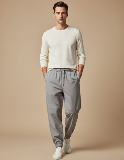 Pantalon Parachute Gris Léger Ample Sport Homme Cordon - Polyester