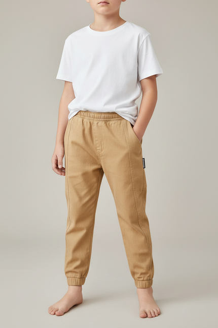Pantalon Parachute Kaki Coton Décontracté Garçon