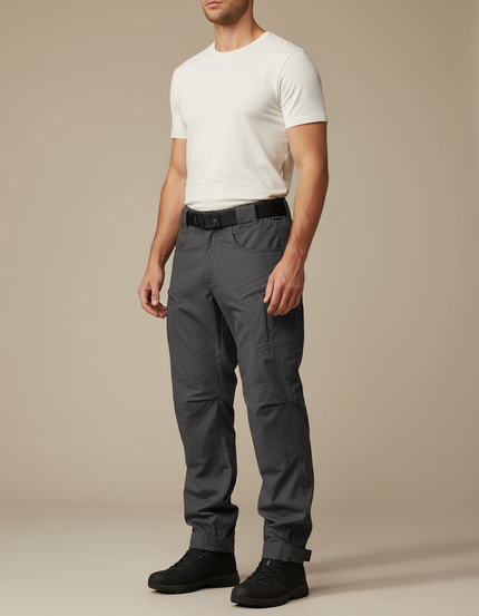 Pantalon Parachute Gris Tactique Multi-Poches Homme Sport - Polyester