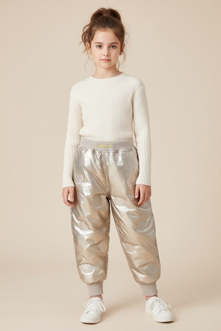 Pantalon Parachute Doré Matelassé Imprimé Enfant - Polyester