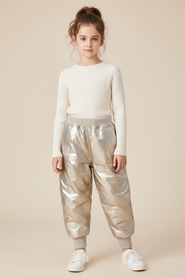 Pantalon Parachute Doré Matelassé Imprimé Enfant - Polyester