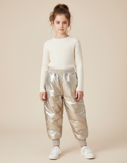 Pantalon Parachute Doré Matelassé Imprimé Enfant - Polyester