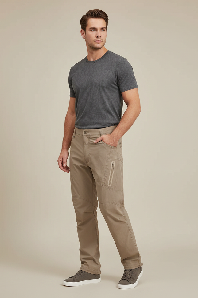 Pantalon Parachute Beige Cargo Léger Nylon Homme - Polyester