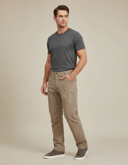 Pantalon Parachute Beige Cargo Léger Nylon Homme - Polyester