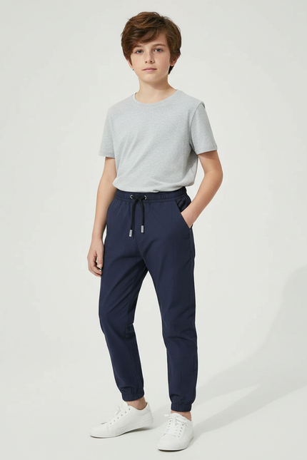 Pantalon Parachute Marine Cordon Décontracté Garçon - Polyester