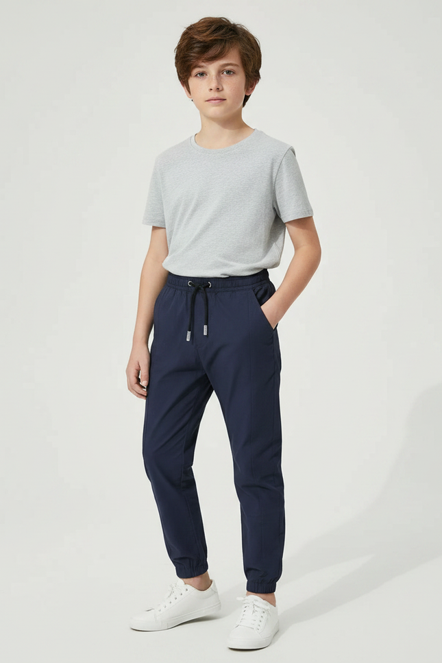 Pantalon Parachute Marine Cordon Décontracté Garçon - Polyester