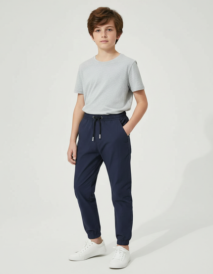 Pantalon Parachute Marine Cordon Décontracté Garçon - Polyester
