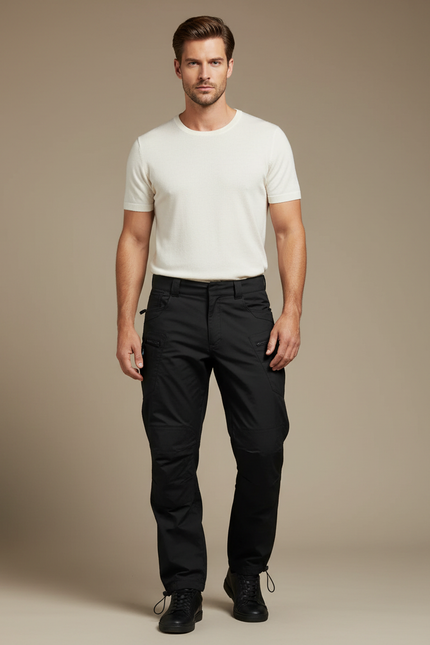 Pantalon Parachute Noir Cargo Homme Léger Randonnée - Polyester