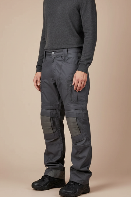 Pantalon Parachute Gris Tactique Cargo Homme Résistant - Toile