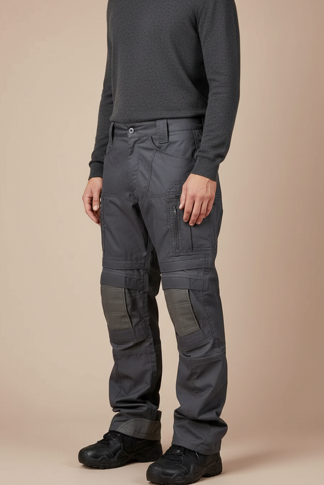 Pantalon Parachute Gris Tactique Cargo Homme Résistant - Toile