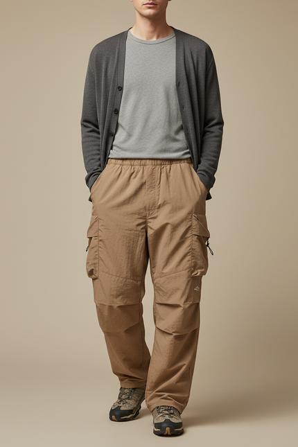 Pantalon Parachute Randonnée - Beige Polyester
