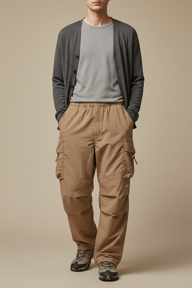 Pantalon Parachute Randonnée - Beige Polyester