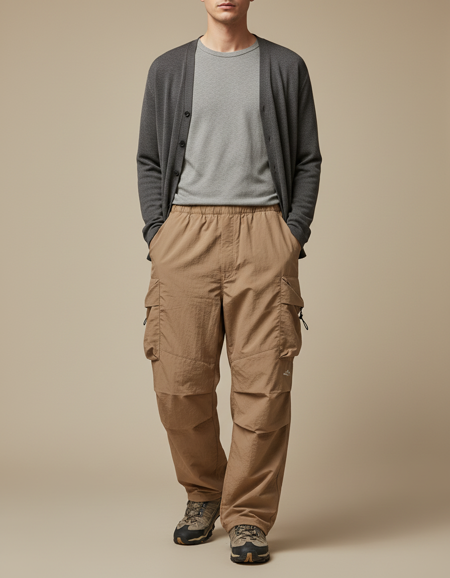 Pantalon Parachute Randonnée - Beige Polyester