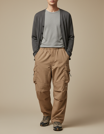 Pantalon Parachute Randonnée - Beige Polyester