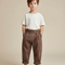 Pantalon Parachute Marron Ample Coton Décontracté Enfant