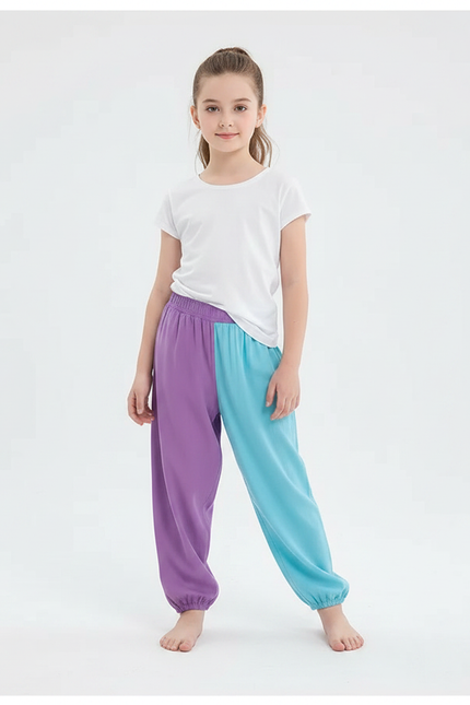 Pantalon Parachute Bicolore Ample Coton Fluide Enfant - Multicolore