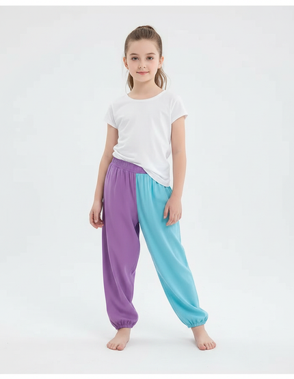 Pantalon Parachute Bicolore Ample Coton Fluide Enfant - Multicolore