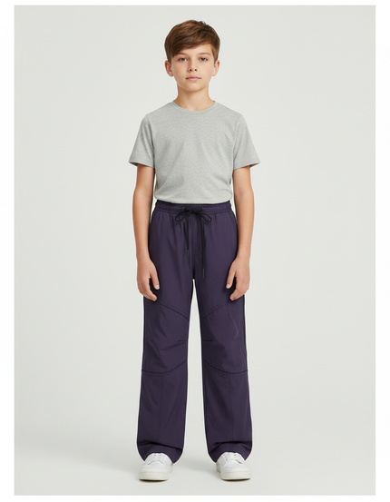 Pantalon Parachute Bleu Marine Ample Cordon Garçon - Polyester