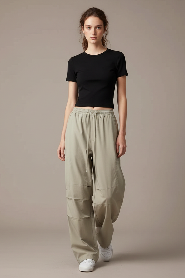 Pantalon De Parachutisme - Kaki Polyester