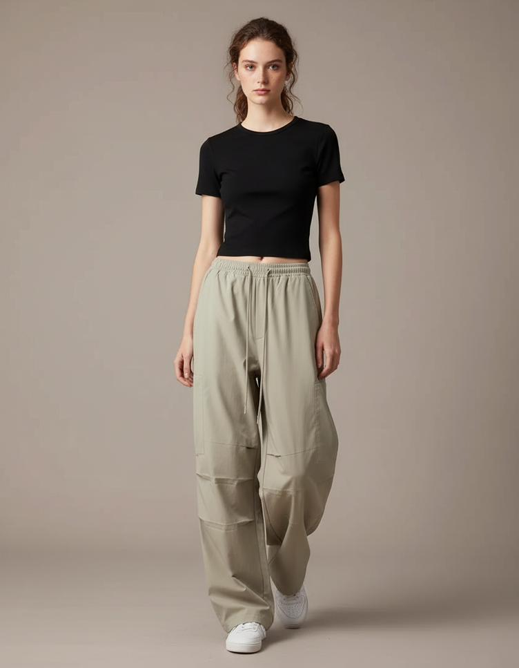 Pantalon De Parachutisme - Kaki Polyester
