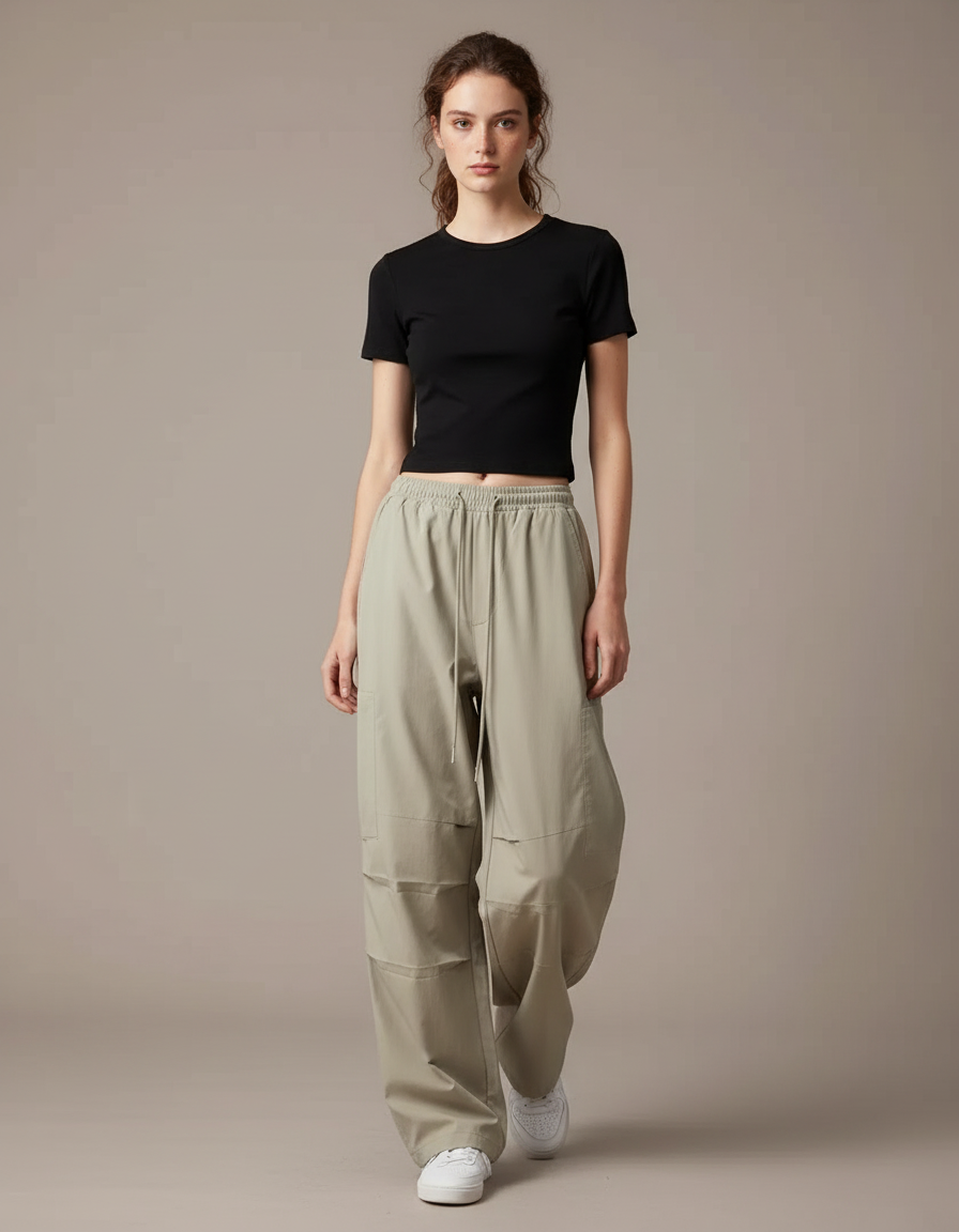 Pantalon De Parachutisme - Kaki Polyester