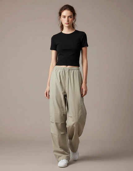 Pantalon De Parachutisme - Kaki Polyester