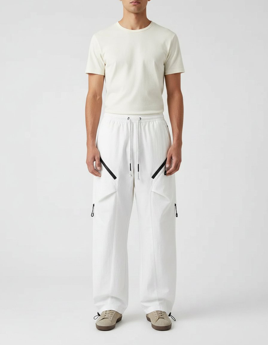 Pantalon Toile Parachute - Blanc