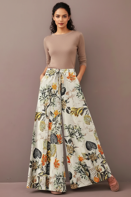 Pantalon Parachute Fluide Imprimé Floral Bohème Femme - Viscose